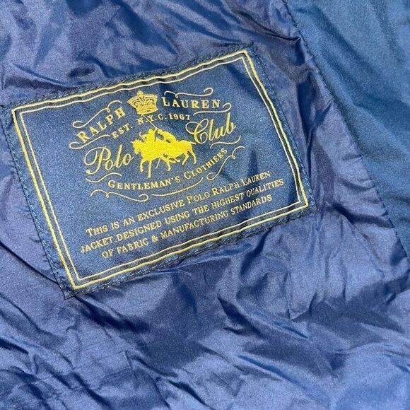 POLO Ralph Lauren Navy Blue Quilted Vest Brown Corduroy Collar Women’s XXL - Picture 12 of 15